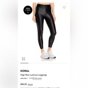 KORAL - High Rise Lustrous Leggings